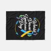 Down Syndrom Day Awareness Socks Down Right Kids Fleecedecke (Vorderseite (Horizontal))