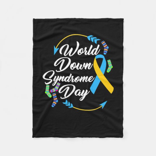 Down Syndrom Day Awareness Socks Down Right Kids Fleecedecke (Vorderseite)