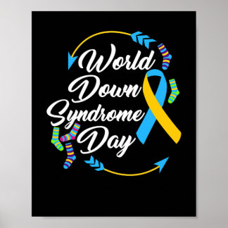 Down Syndrom Day Awareness Socks Down Right Kids Poster