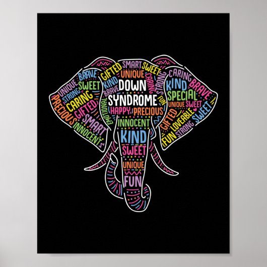 Down-Syndrom Elephant Awareness Special Bildung Poster (Vorne)