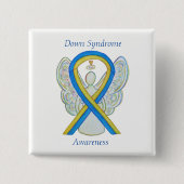 Down Syndrom Engel Awareness Ribbon Custom Buttons (Vorderseite)