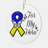 Down-Syndrom für meinen Helden Keramikornament (Links)