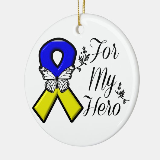 Down-Syndrom für meinen Helden Keramikornament (Links)