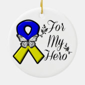 Down-Syndrom für meinen Helden Keramikornament (Hinten)