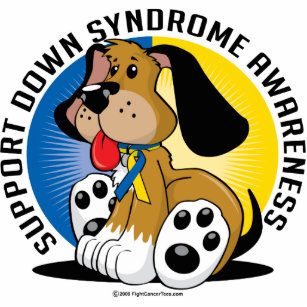 Down-Syndrom Hund Freistehende Fotoskulptur