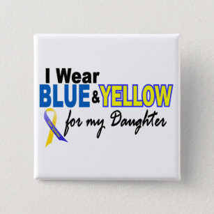 Down-Syndrom I Abnutzung blau u. gelb für meine Button