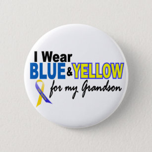 Down-Syndrom I Abnutzung blau u. gelb für meinen Button