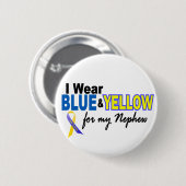 Down-Syndrom I Abnutzung blau u. gelb für meinen Button (Vorne & Hinten)