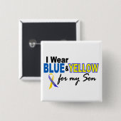 Down-Syndrom I Abnutzung blau u. gelb für meinen Button (Vorne & Hinten)