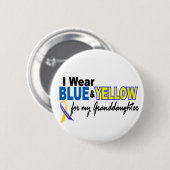 Down-Syndrom I Abnutzungs-blaue u. gelbe Enkelin 2 Button (Vorne & Hinten)