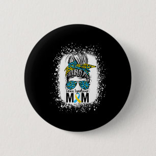 Down-Syndrom-Mama-Leben Unordentlicher Dutt Down-S Button