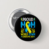 Down-Syndrom Mama Ribbon World-Down-Syndrom Button (Vorne & Hinten)