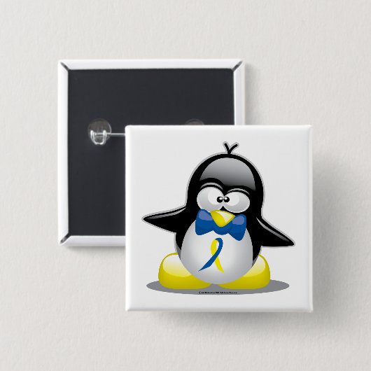 Down-Syndrom Pinguin Button (Vorne & Hinten)