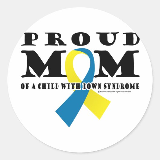 Down Syndrom Proud-Mama Runder Aufkleber (Vorderseite)