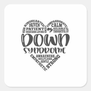 Down-Syndrom Quadratischer Aufkleber
