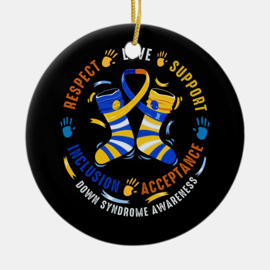 Down Syndrom Respektbezogene Support-Down-Syndrom Keramik Ornament (Vorne)