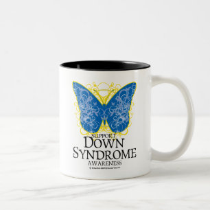 Down-Syndrom Schmetterling Zweifarbige Tasse