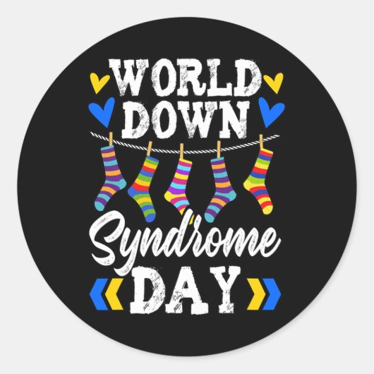 Down Syndrom Socken Down Syndrome Awareness 2 Runder Aufkleber (Vorderseite)