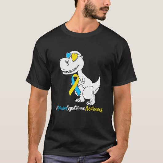 Down Syndrom T Rex Dinosaurier , Jungen Kinder Tri T-Shirt (Vorderseite)