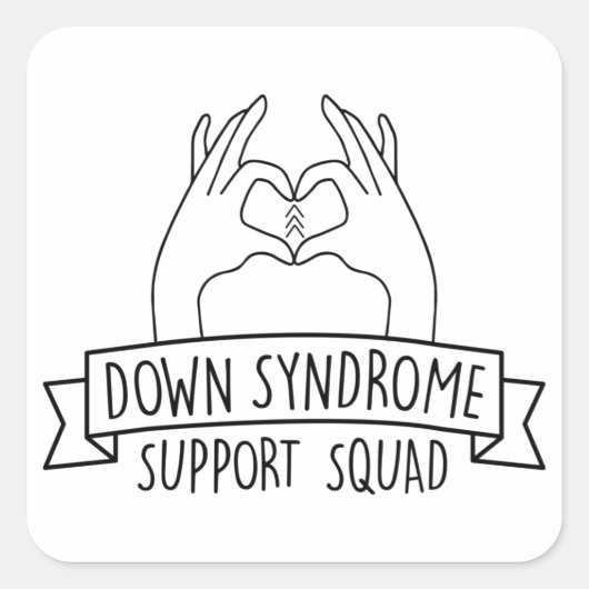 Down-Syndrom-Unterstützung Squad Awareness-Special Quadratischer Aufkleber (Vorderseite)