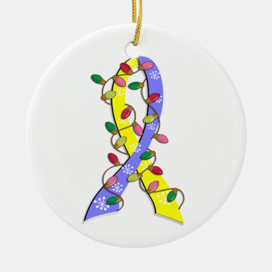 Down-Syndrom Weihnachtslicht-Band Keramikornament (Vorne)