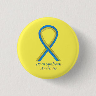 Down Syndrome Art Awareness Ribbon Button Button