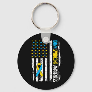 Down Syndrome Awareness American Flag T21 Down Syn Schlüsselanhänger