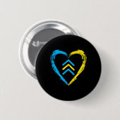 Down Syndrome Awareness Arrows Trisomy 21 T21 Men Button (Vorne & Hinten)