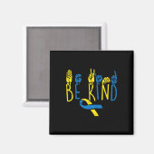 Down Syndrome Awareness Be Kind ASL Hand Signing T Magnet (Vorderseite/Rückseite)
