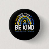 Down Syndrome Awareness Be Kind World Rainbow Boho Button (Vorderseite)