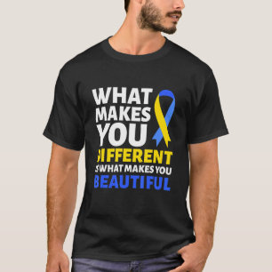 Down Syndrome Awareness Blue and Yellow Ribon T-Shirt