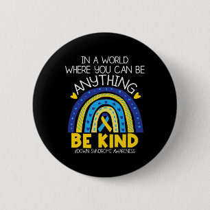 - Down Syndrome Awareness Blue Yellow Ribbon Button