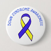 Down Syndrome Awareness Blue Yellow Ribbon Button (Vorderseite)