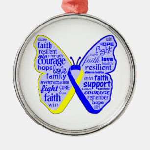 Down Syndrome Awareness Butterfly Ornament Aus Metall