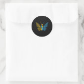 Down Syndrome Awareness Butterfly Support Geschenk Runder Aufkleber (Tasche)