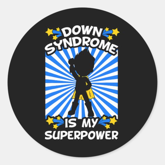 Down Syndrome Awareness Chromosome Superpower Gift Runder Aufkleber (Vorderseite)