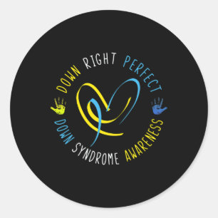 Down Syndrome Awareness Day 21 März Down Right Pe Runder Aufkleber