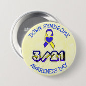Down Syndrome Awareness Day 3.21 Ribbon Button (Vorne & Hinten)