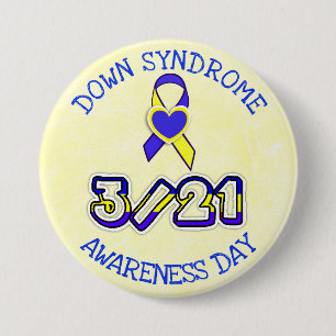 Down Syndrome Awareness Day 3.21 Ribbon Button