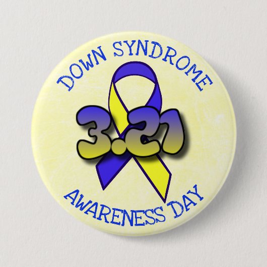 Down Syndrome Awareness Day 3.21 Ribbon Button (Vorderseite)