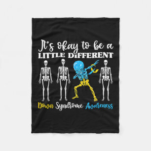 Down Syndrome Awareness Day Dabbing Kinderskelett Fleecedecke