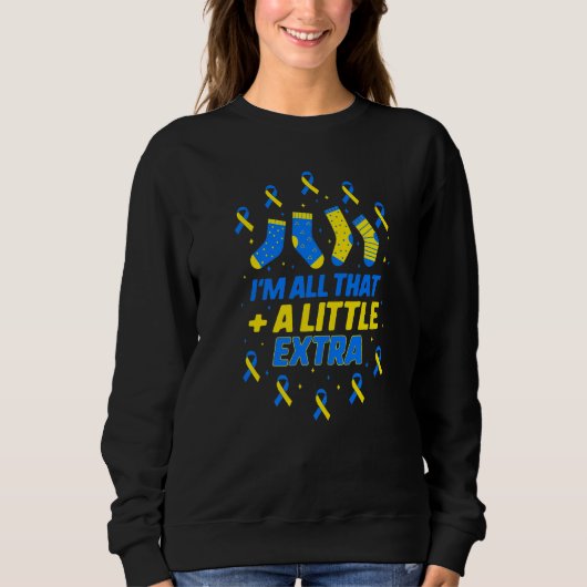 Down Syndrome Awareness Day Little Extra Blue Yell Sweatshirt (Vorderseite)