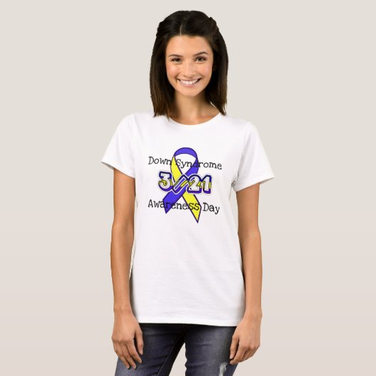 Down Syndrome Awareness Day Ribbon 3/21 Shirt (Vorne ganz)