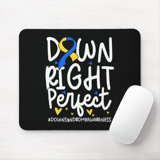 Down Syndrome Awareness Down Right Perfect 2 Mousepad (Mit Mouse)