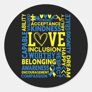 Down Syndrome Awareness Extra Chromosom Trisonomie Runder Aufkleber