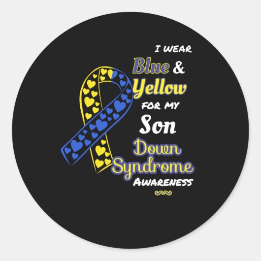 Down Syndrome Awareness for Son Runder Aufkleber (Vorderseite)