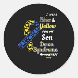 Down Syndrome Awareness for Son Runder Aufkleber