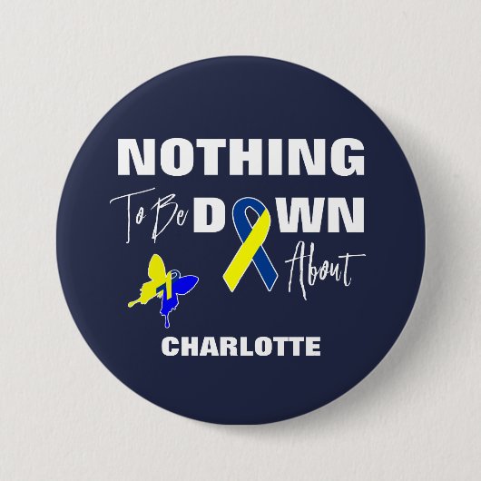 Down Syndrome Awareness Fun Personalisiert Button (Vorderseite)