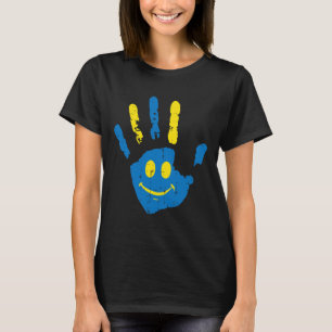 Down Syndrome Awareness Hand Smile Trisomy 21 Männ T-Shirt
