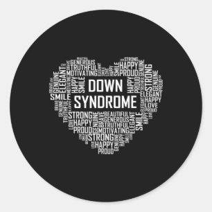 Down Syndrome Awareness Heart Geschenke Unterstütz Runder Aufkleber